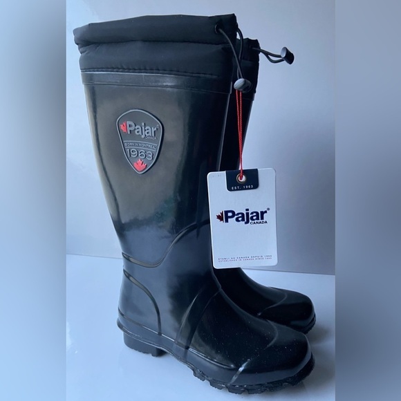 NWT Pajar shiny Black tall boots  sz 5-5.5 - Picture 1 of 7